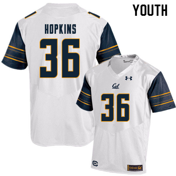 Youth #36 D'Shawn Hopkins Cal Bears College Football Jerseys Sale-White - Click Image to Close